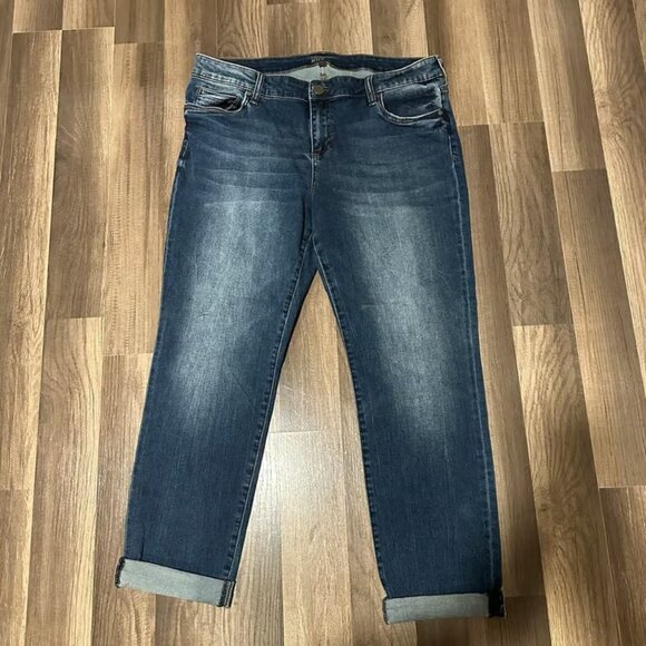 Kut from the Kloth Boyfriend Dark Wash Ankle Jeans - Picture 1 of 3